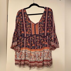 Altar'd State Multicolor Floral Blouse